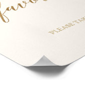Elegant Gold Calligrafie | Ivory Favors Poster (Hoek)