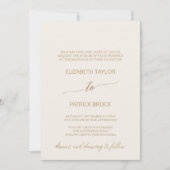 Elegant Gold Calligrafie | Ivory Formal Wedding Kaart (Voorkant)