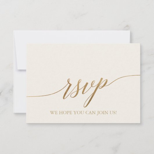Elegant Gold Calligrafie | Ivory Menu Choice RSVP (Voorkant)