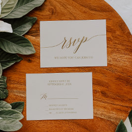 Elegant Gold Calligrafie | Ivory Simple RSVP-kaart RSVP Kaartje