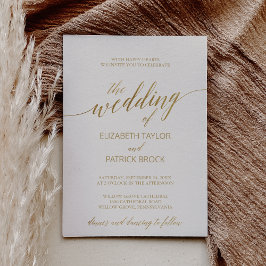 Elegant Gold Calligrafie | Ivory the Wedding of Kaart