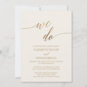 Elegant Gold Calligrafie | Ivory we wedden Kaart (Voorkant)