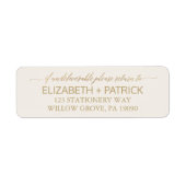 Elegant Gold Calligrafie | Ivory Wedding Etiket (Voorkant)