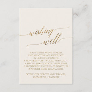 Elegant Gold Calligrafie   Ivory Wishing Well Informatiekaartje