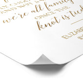 Elegant Gold Calligrafie Kies een zitplaatje Poster (Hoek)