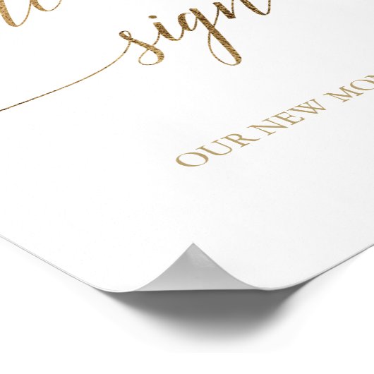 Elegant Gold Calligrafie Log Poster in (Hoek)