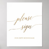Elegant Gold Calligrafie Log Poster in (Voorkant)