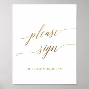 Elegant Gold Calligrafie Log Poster in