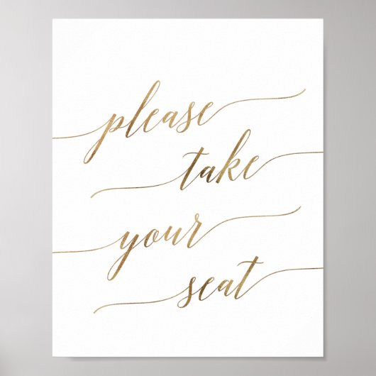 Elegant Gold Calligrafie: maak je zitje klaar Poster (Voorkant)