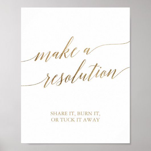 Elegant Gold Calligrafie maakt een oplossingsteken Poster (Voorkant)