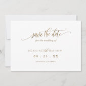 Elegant Gold Calligrafie, minimalistisch huwelijk Save The Date (Voorkant)