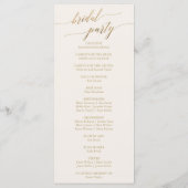 Elegant Gold Calligrafie | Programma Ivory Wedding Programmakaart (Achterkant)