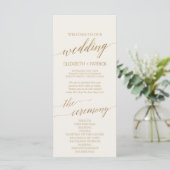 Elegant Gold Calligrafie | Programma Ivory Wedding Programmakaart (Staand voorkant)