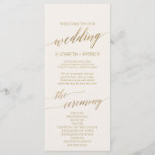Elegant Gold Calligrafie | Programma Ivory Wedding Programmakaart (Voorkant)