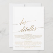 Elegant Gold Calligrafie | Spaans bruiloft Kaart (Achterkant)