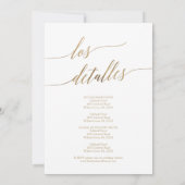 Elegant Gold Calligrafie | Spaans bruiloft Kaart (Achterkant)