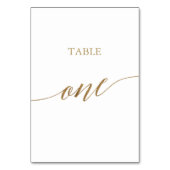 Elegant Gold Calligrafie Tabel 1 Kaart (Voorkant)