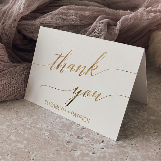 Elegant Gold Calligrafie | Topkaart - Hartelijk da Bedankkaart