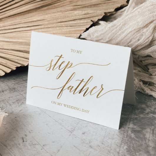 Elegant Gold Calligrafie voor mijn stiefvader Kaart