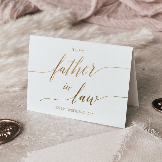 Elegant Gold Calligrafie voor mijn vader in de wet Kaart