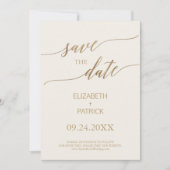Elegant Gold Calligrafie | Voorbeeld Opslaan datum Save The Date (Voorkant)