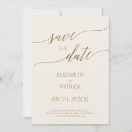 Elegant Gold Calligrafie | Voorbeeld Opslaan datum Save The Date