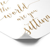Elegant Gold Calligrafie Waar in het wereldteken Poster (Hoek)