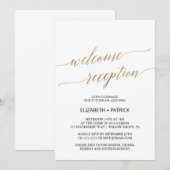 Elegant Gold Calligrafie Welkome ontvangst Kaart (Voorkant / Achterkant)