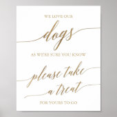 Elegant Gold Calligrafie Wij houden van onze honde Poster (Voorkant)