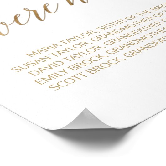 Elegant Gold Calligrafie wil dat je hier bent Poster (Hoek)