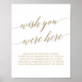 Elegant Gold Calligrafie wil dat je hier bent Poster (Voorkant)