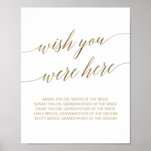 Elegant Gold Calligrafie wil dat je hier bent Poster (Voorkant)