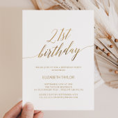 Elegant Gold Calligraphy 21st Birthday Kaart