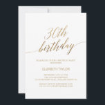 Elegant Gold Calligraphy 30th Birthday Kaart<br><div class="desc">Deze elegante goudkalligrafie op 30ste verjaardag is perfect voor een eenvoudig verjaardagsfeest. Het neutrale ontwerp is voorzien van een minimalistische kaart met romantische en faux gouden folie-typografie. Opmerking: dit ontwerp is niet voorzien van echte gouden folie. Het is een afbeelding van hoge kwaliteit die gemaakt is om op gouden folie...</div>