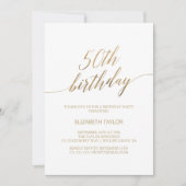 Elegant Gold Calligraphy 50th Birthday Kaart (Voorkant)
