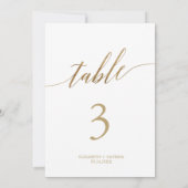Elegant Gold Calligraphy 5x7-inch Weddentable Numb (Achterkant)
