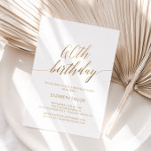 Elegant Gold Calligraphy 60th Birthday Kaart