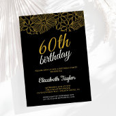 Elegant Gold Calligraphy 60th Birthday Kaart