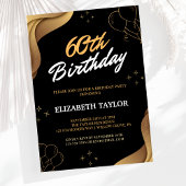 Elegant Gold Calligraphy 60th Birthday Kaart