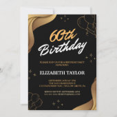 Elegant Gold Calligraphy 60th Birthday Kaart (Voorkant)