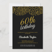 Elegant Gold Calligraphy 60th Birthday Kaart (Voorkant)
