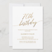 Elegant Gold Calligraphy 70th Birthday Kaart (Voorkant)