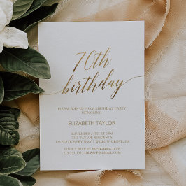 Elegant Gold Calligraphy 70th Birthday Kaart
