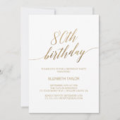 Elegant Gold Calligraphy 80th Birthday Kaart (Voorkant)