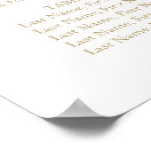 Elegant Gold Calligraphy 90+ Guest Seating Chart Poster (Hoek)