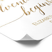 Elegant Gold Calligraphy Adventure start Sign Poster (Hoek)