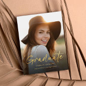 Elegant Gold Calligraphy Afstuderen Aankondigingskaart