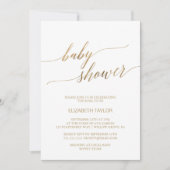 Elegant Gold Calligraphy Baby shower Kaart (Voorkant)
