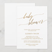 Elegant Gold Calligraphy Baby shower Kaart (Voorkant / Achterkant)