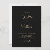 Elegant Gold Calligraphy — Back Wedding I Kaart (Voorkant)